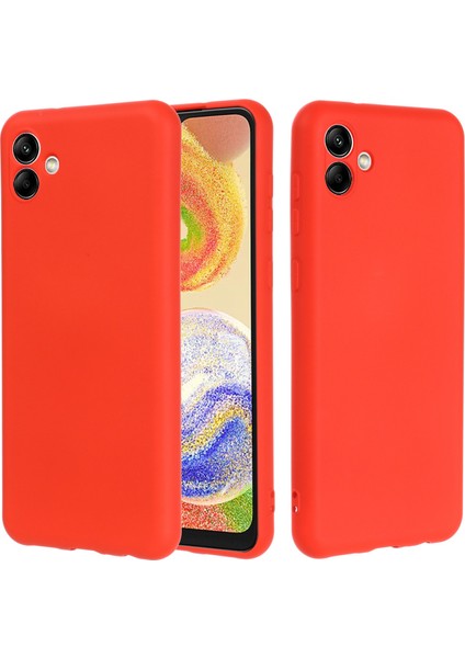 Samsung Galaxy A04 4g (164,4 x 76,3 x 9,1 Mm) Sıvı Silikon Telefon Kılıfı Çizilmez Yumuşak Elyaf Astarlı Kamera Koruma Kılıfı Kayışlı-Kırmızı (Yurt Dışından) fiyatları
