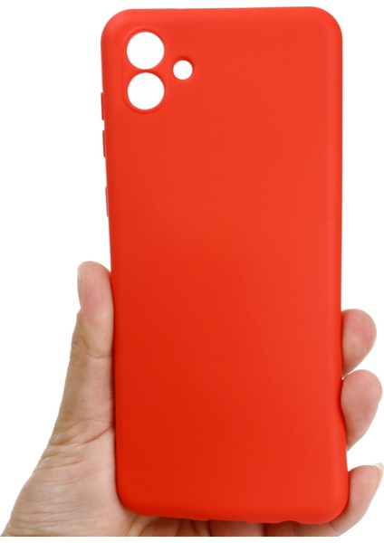 Samsung Galaxy A04 4g (164,4 x 76,3 x 9,1 Mm) Sıvı Silikon Telefon Kılıfı Çizilmez Yumuşak Elyaf Astarlı Kamera Koruma Kılıfı Kayışlı-Kırmızı (Yurt Dışından) fırsatları