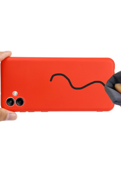 Samsung Galaxy A04 4g (164,4 x 76,3 x 9,1 Mm) Sıvı Silikon Telefon Kılıfı Çizilmez Yumuşak Elyaf Astarlı Kamera Koruma Kılıfı Kayışlı-Kırmızı (Yurt Dışından) indirimleri