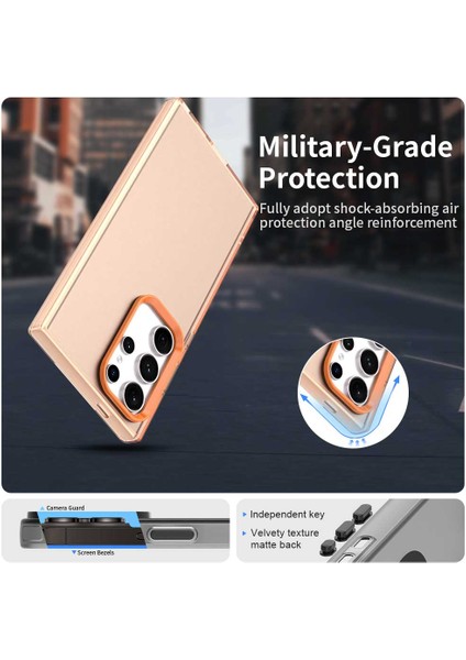 Samsung Galaxy S23 Ultra Kılıf Pc+Tpu+Pet Mat Düşmeye Karşı Dayanıklı Telefon Arka Kapağı-Turuncu (Yurt Dışından) fiyatları