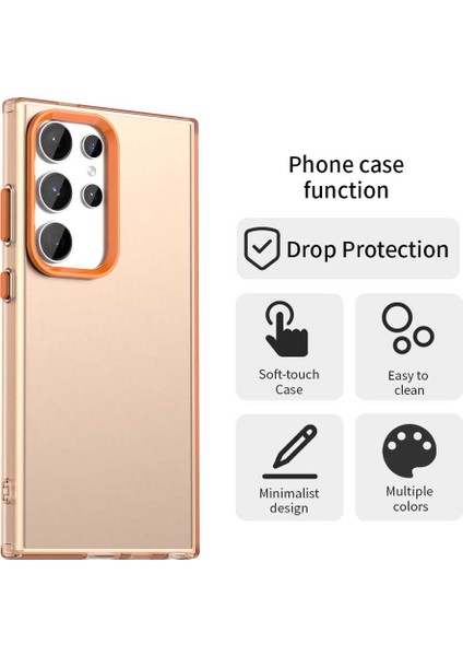 Samsung Galaxy S23 Ultra Kılıf Pc+Tpu+Pet Mat Düşmeye Karşı Dayanıklı Telefon Arka Kapağı-Turuncu (Yurt Dışından) fırsatları