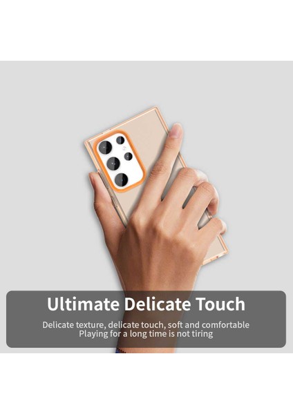 Samsung Galaxy S23 Ultra Kılıf Pc+Tpu+Pet Mat Düşmeye Karşı Dayanıklı Telefon Arka Kapağı-Turuncu (Yurt Dışından) indirimleri