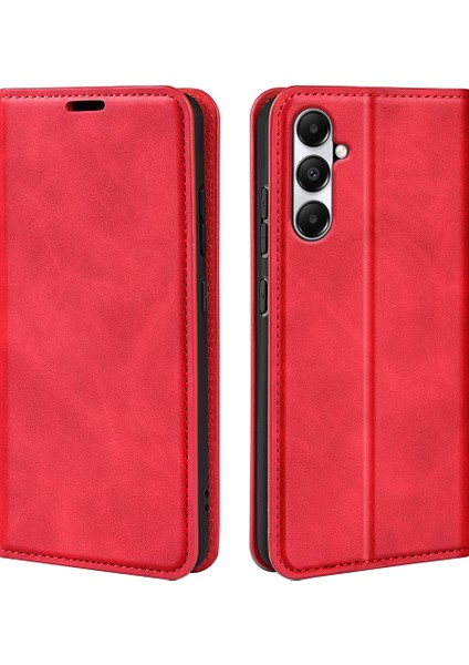 Samsung Galaxy A05S 4g Kılıf Cüzdan Standı Pu Deri Cilt-Dokunmatik Cep Telefonu Kılıfı-Kırmızı (Yurt Dışından)