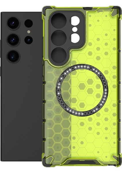 Samsung Galaxy S24 Ultra Kılıf Honeycomb Tpu+Pc Cep Telefonu Kılıfı Magsafe-Green ile Uyumlu (Yurt Dışından) fiyatları
