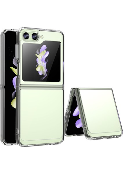 Samsung Galaxy Z Flip5 5g Cep Telefonu Arka Kapağı Şeffaf Koruyucu Darbeye Dayanıklı Tpu+Akrilik Kılıf-Şeffaf (Yurt Dışından)