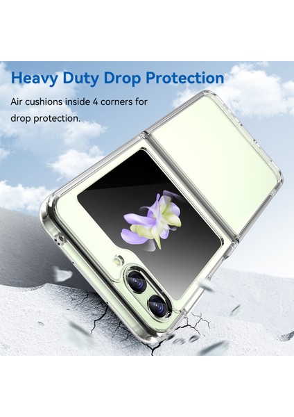 Samsung Galaxy Z Flip5 5g Cep Telefonu Arka Kapağı Şeffaf Koruyucu Darbeye Dayanıklı Tpu+Akrilik Kılıf-Şeffaf (Yurt Dışından) fiyatları