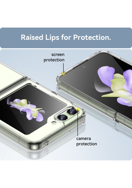 Samsung Galaxy Z Flip5 5g Cep Telefonu Arka Kapağı Şeffaf Koruyucu Darbeye Dayanıklı Tpu+Akrilik Kılıf-Şeffaf (Yurt Dışından) indirimleri