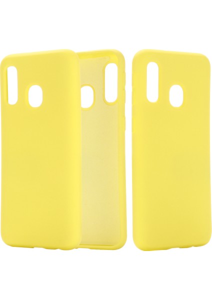 Samsung Galaxy A40-SARI Için Sıvı Silikon Kılıf (Yurt Dışından)