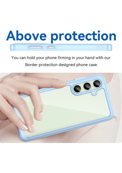 Samsung Galaxy S24 Fe Darbeye Dayanıklı Kılıf Tpu+Akrilik Koruyucu Şeffaf Telefon Kılıfı-Mavi (Yurt Dışından) fırsatları