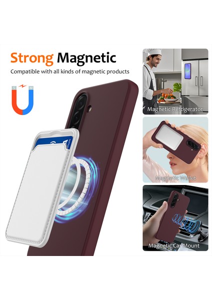 Samsung Galaxy A36 5g/galaxy A56 5g Kılıf Magsafe Anti-Düşme Sıvı Silikon Telefon Kılıfı ile Uyumlu-Şarap Kırmızısı (Yurt Dışından) fırsatları