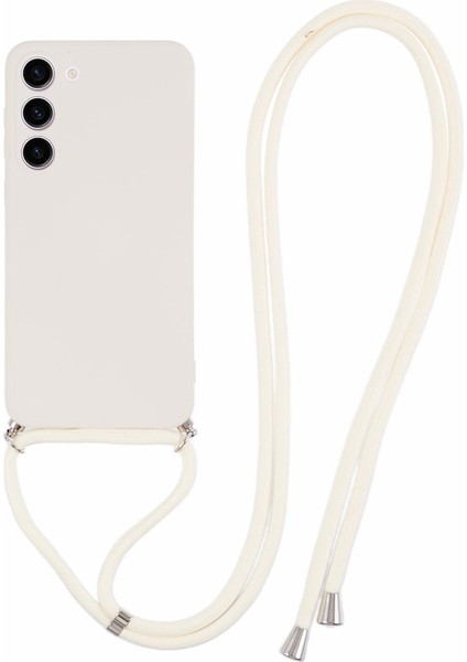 Samsung Galaxy S23 Tpu Kılıf Ka Telefon Kılıfı Uzun Askılı-Beyaz (Yurt Dışından)
