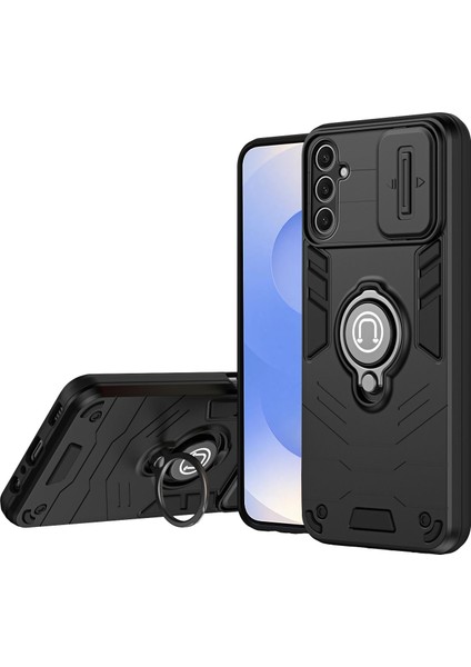 Samsung Galaxy S25+KILIF Sürgülü Camshield Kickstand Pc+Tpu Telefon Kılıfı-Siyah (Yurt Dışından)