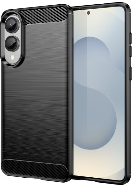 Samsung Galaxy S25 EDGE/S25 Slim Kılıf Koruyucu Telefon Kılıfı Karbon Fiber Doku Fırçalanmış-Siyah (Yurt Dışından)