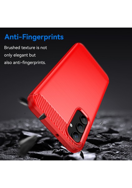 Samsung Galaxy A25 5g Fırçalanmış Telefon Kılıfı Karbon Fiber Doku Esnek Tpu Kapak-Kırmızı (Yurt Dışından) fırsatları