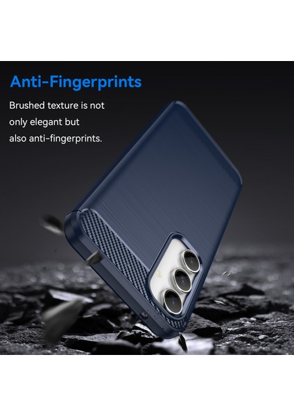 Samsung Galaxy S23 Fe Yumuşak Tpu Fırçalanmış Telefon Kılıfı Karbon Fiber Doku Telefon Arka Kapağı-Mavi (Yurt Dışından) fırsatları