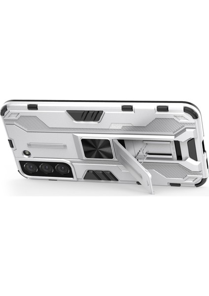 Samsung Galaxy S22 5g Için Darbeye Dayanıklı Sert Pc + Yumuşak Tpu Hibrit Koruyucu Kılıf Kickstand ile - Gümüş (Yurt Dışından) fırsatları