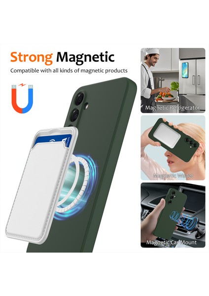 Samsung Galaxy A26 5g Kılıfı Magsafe Anti-Düşme Sıvı Silikon Telefon Kılıfı ile Uyumlu - Koyu Yeşil (Yurt Dışından) modelleri