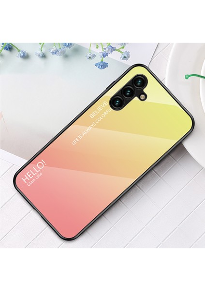 Samsung Galaxy A24 4g (162,1 x 77,6 x 8,3 Mm) Degrade Renkli Arka Ince Kılıf Pc + Tpu + Temperli Cam Telefon Kılıfı - Degrade Sarı (Yurt Dışından) fiyatları