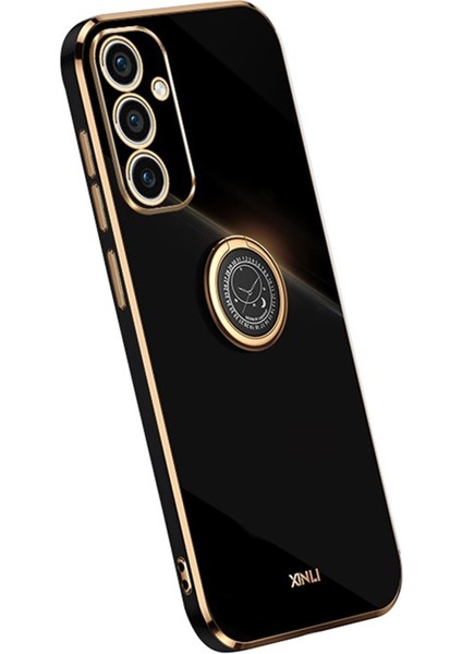 Xınlı Samsung Galaxy A36 5g Kılıf Halka Kickstand Galvanik Tpu Telefon Kılıfı-Siyah (Yurt Dışından)