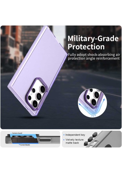 Samsung Galaxy S23 Ultra Kılıf Pc+Tpu+Pet Mat Anti-Düşme Telefon Arka Kapağı-Mor (Yurt Dışından) fiyatları
