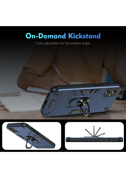 Samsung Galaxy A06 4g Kılıf Pc+Tpu Drop Defend Telefon Kılıfı Halkalı Ayaklı-Mavi (Yurt Dışından) fiyatları