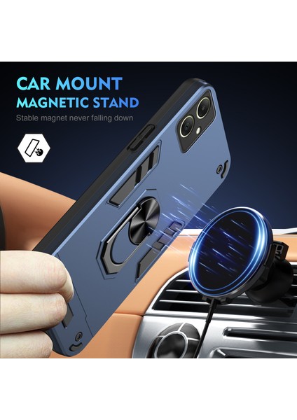 Samsung Galaxy A06 4g Kılıf Pc+Tpu Drop Defend Telefon Kılıfı Halkalı Ayaklı-Mavi (Yurt Dışından) modelleri