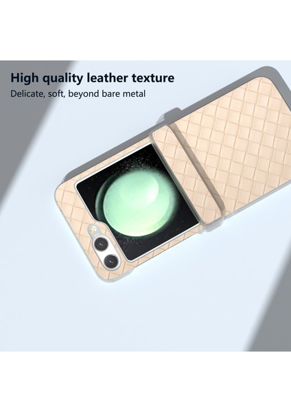 Samsung Galaxy Z Flip6 5g Kılıf Dokuma Doku Menteşe Koruma Deri + Pc Katlanır Telefon Kılıfı-Bej (Yurt Dışından) indirimleri