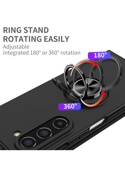 Samsung Galaxy Z Fold5 5g Ring Kickstand Telefon Kılıfı Desteği Araç Montajı Sert Pc Koruyucu Kılıf-Siyah (Yurt Dışından) indirimleri