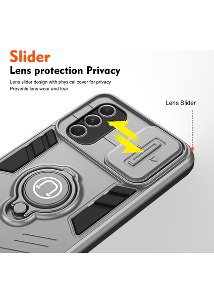 Samsung Galaxy A54 5g Kılıf Slayt Lens Kapağı Kickstand Telefon Koruyucu-Gri (Yurt Dışından) modelleri