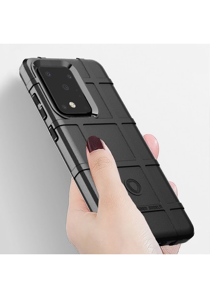 Samsung Galaxy S20 Ultra-Siyah Için Sağlam Kalkan Kare Doku Tpu Kılıf (Yurt Dışından) modelleri