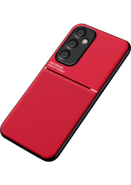 Samsung Galaxy A35 5g Telefon Kılıfı Için Manyetik Tutucu Metal Levha ile Çizilmez Arka Kılıf-Kırmızı (Yurt Dışından)