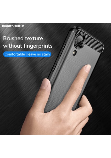 Samsung Galaxy A03 Core Için 1.8mm Tpu Kılıf, Fırçalanmış Yüzey Karbon Fiber Doku Parmak Izi Önleyici Arka Kapak-Siyah (Yurt Dışından) fırsatları