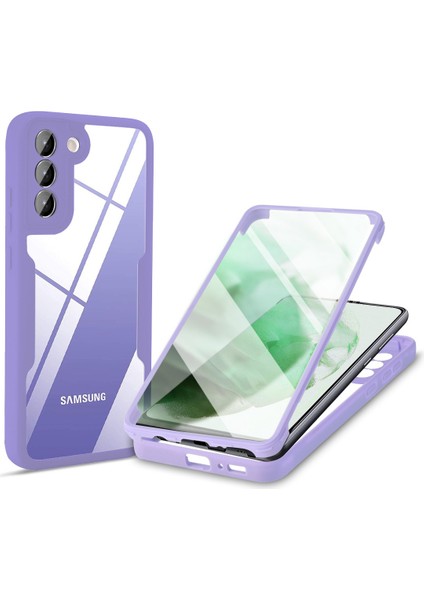Pet Ekran Koruyucu + Akrilik + Tpu Kılıf Darbeye Dayanıklı Çok Yönlü Koruma Telefon Kılıfı Samsung Galaxy S22 + 5g - Mor (Yurt Dışından)