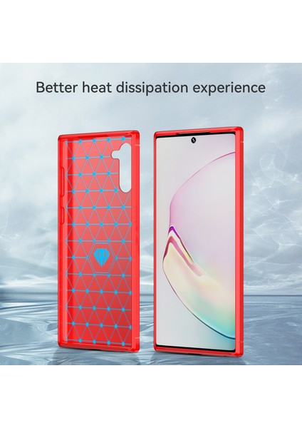 1.8mm Fırçalanmış Tasarım Karbon Fiber Doku Yumuşak Tpu Çizilmez Kapak Kılıfı Samsung Galaxy Note 10 4g/5g-Kırmızı (Yurt Dışından) indirimleri