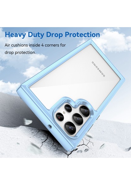 Samsung Galaxy S23 Ultra Çizilmez Telefon Kılıfı Tpu Tampon Akrilik Arka Darbeye Dayanıklı Kapak-Mavi (Yurt Dışından) modelleri