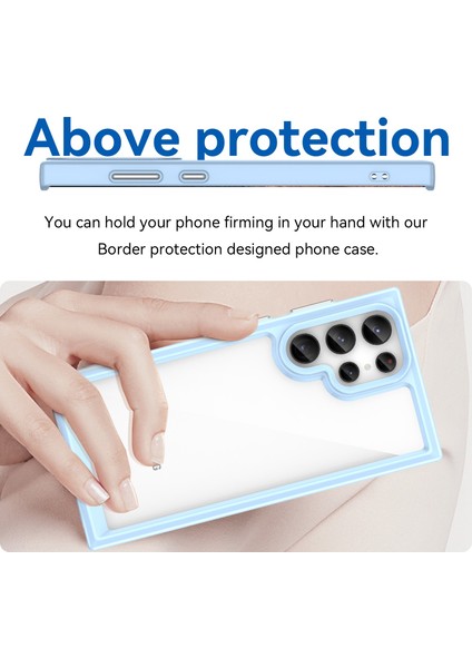 Samsung Galaxy S23 Ultra Çizilmez Telefon Kılıfı Tpu Tampon Akrilik Arka Darbeye Dayanıklı Kapak-Mavi (Yurt Dışından) fırsatları