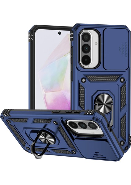 Samsung Galaxy A36 5G/A56 5g Kılıf Pc+Tpu Telefon Kılıfı Lens Korumalı Destekli-Mavi (Yurt Dışından)
