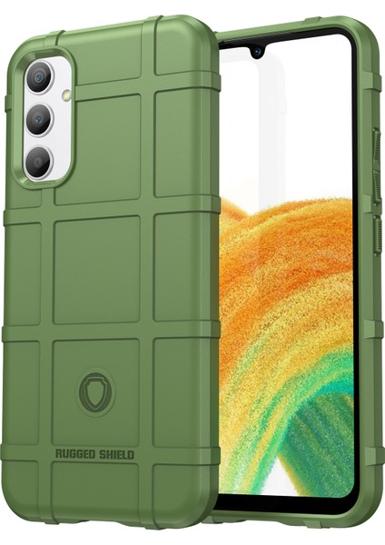 Samsung Galaxy A34 5g Için Telefon Kılıfı, Sağlam Kare Izgara Doku Darbeye Dayanıklı Yumuşak Tpu Arka Kapak-Yeşil (Yurt Dışından)