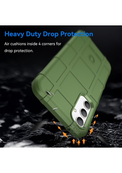 Samsung Galaxy A34 5g Için Telefon Kılıfı, Sağlam Kare Izgara Doku Darbeye Dayanıklı Yumuşak Tpu Arka Kapak-Yeşil (Yurt Dışından) modelleri