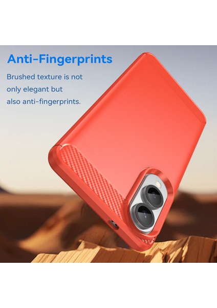 Samsung Galaxy S25 EDGE/S25 Slim Kılıf Koruyucu Telefon Kılıfı Karbon Fiber Doku Fırçalanmış-Kırmızı (Yurt Dışından) fırsatları