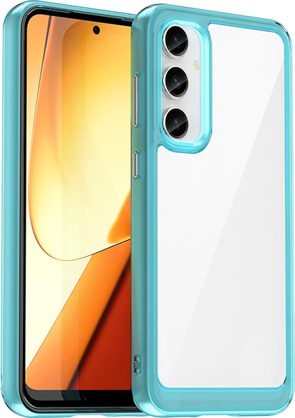 Samsung Galaxy S23 Fe Için Düşmeye Dayanıklı Arka Kapak Tpu+Akrilik Çizilmez Telefon Kılıfı-Şeffaf Mavi (Yurt Dışından)