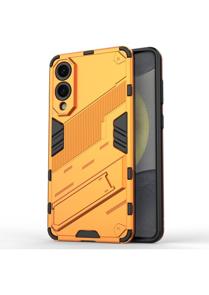 Samsung Galaxy S25 Edge Kılıf Pc+Tpu Darbeye Dayanıklı Telefon Kılıfı Kickstand Ile-Turuncu (Yurt Dışından)