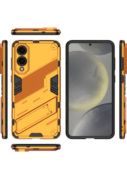 Samsung Galaxy S25 Edge Kılıf Pc+Tpu Darbeye Dayanıklı Telefon Kılıfı Kickstand Ile-Turuncu (Yurt Dışından) fırsatları