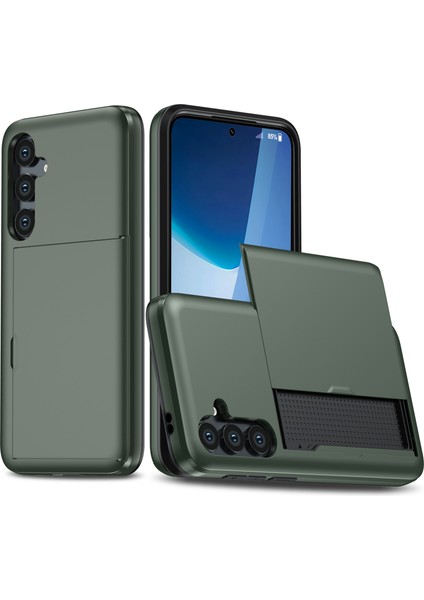 Samsung Galaxy A36 5g Kılıf Kart Tutucu Tpu+Pc Telefon Arka Kapağı-Ordu Yeşili (Yurt Dışından)
