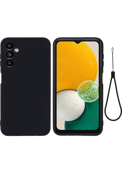 Samsung Galaxy M54 5G/F54 5g Sıvı Silikon Arka Kapak Yumuşak Astarlı Düşmeye Dayanıklı Cep Telefonu Kılıfı-Siyah (Yurt Dışından)