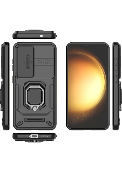 Samsung Galaxy A56 5g Kılıf Pc+Tpu Kickstand Telefon Koruyucu Lens Kapağı Ile-Siyah (Yurt Dışından) indirimleri