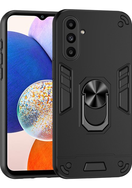 Samsung Galaxy A14 5G/A14 4g Kılıf Çizilmeye Dayanıklı Pc+Tpu Telefon Kılıfı Döner Halka Destekli-Siyah (Yurt Dışından)