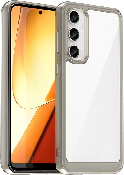 Samsung Galaxy S23 Fe Için Düşmeye Dayanıklı Arka Kapak Tpu+Akrilik Çizilmez Telefon Kılıfı-Şeffaf Gri (Yurt Dışından)