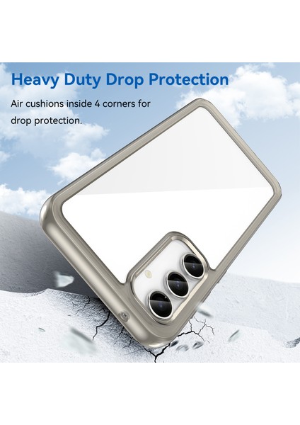 Samsung Galaxy S23 Fe Için Düşmeye Dayanıklı Arka Kapak Tpu+Akrilik Çizilmez Telefon Kılıfı-Şeffaf Gri (Yurt Dışından) modelleri