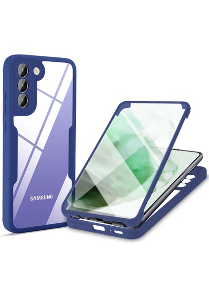 Pet Ekran Koruyucu + Akrilik + Tpu Kılıf Darbeye Dayanıklı Çok Yönlü Koruma Telefon Kılıfı Samsung Galaxy S22 + 5g - Lacivert (Yurt Dışından)